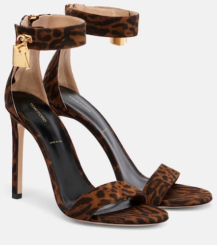 Leopard-print leather sandals - Tom Ford - Modalova