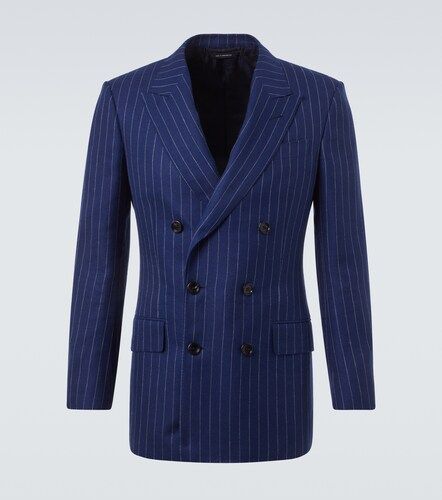Chalk stripe wool, linen, and silk blazer - Tom Ford - Modalova