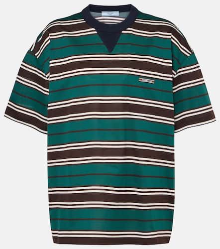 Camiseta de jersey de algodón a rayas - Prada - Modalova