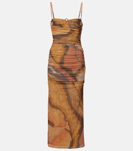 Vestido midi de malla estampado drapeado - SIR - Modalova