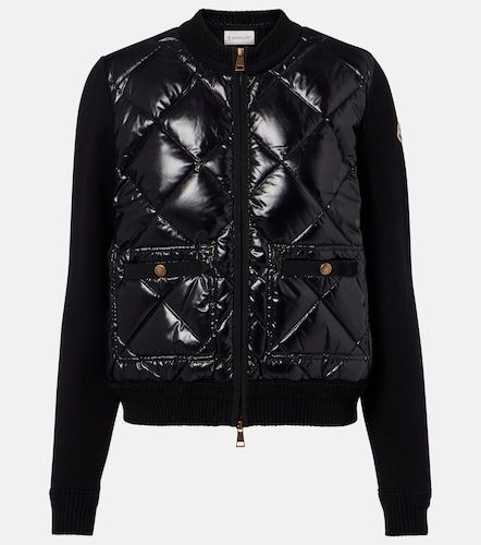 Cárdigan con paneles de plumas de algodón - Moncler - Modalova