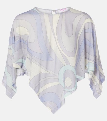 Top cropped asimmetrico Orchidee in misto lana - Pucci - Modalova