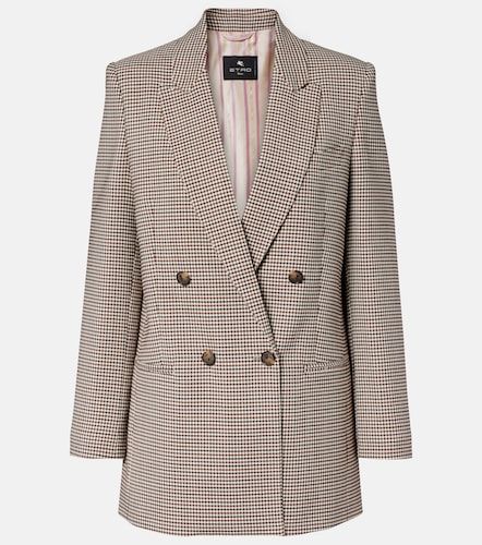 Checked double-breasted wool-blend blazer - Etro - Modalova
