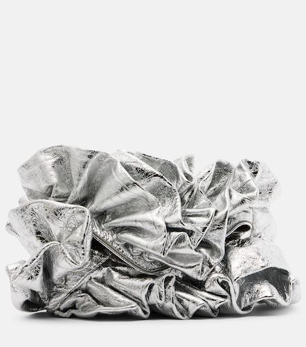 Ruffled metallic leather clutch - Dries Van Noten - Modalova