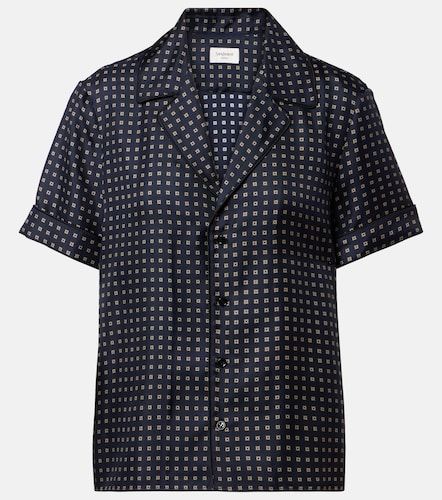 Camisa de pijama de satén de seda estampada - Saint Laurent - Modalova