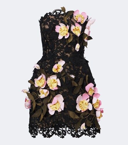 Abito bustier corto in pizzo guipure - Oscar de la Renta - Modalova