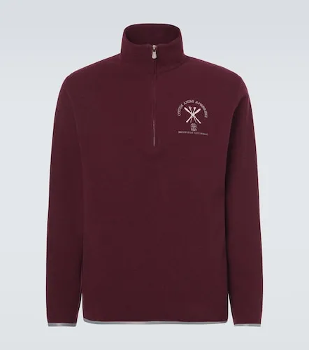 Cashmere and cotton-blend half-zip sweatshirt - Brunello Cucinelli - Modalova