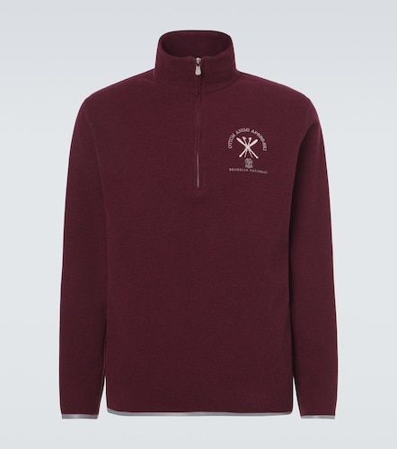 Felpa in misto cashmere e cotone con zip corta - Brunello Cucinelli - Modalova