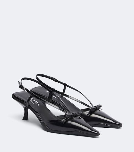 Bow-detail leather slingback pumps - Prada - Modalova