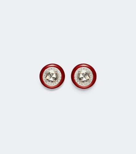 Candy Dots 18kt white gold and enamel earrings diamonds - Kamyen - Modalova