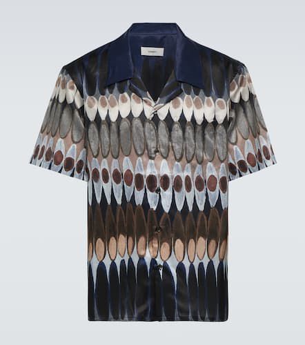 Printed silk and cotton bowling shirt - Commas - Modalova