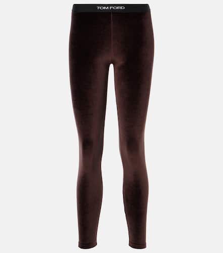 Tom Ford Logo velour leggings - Tom Ford - Modalova