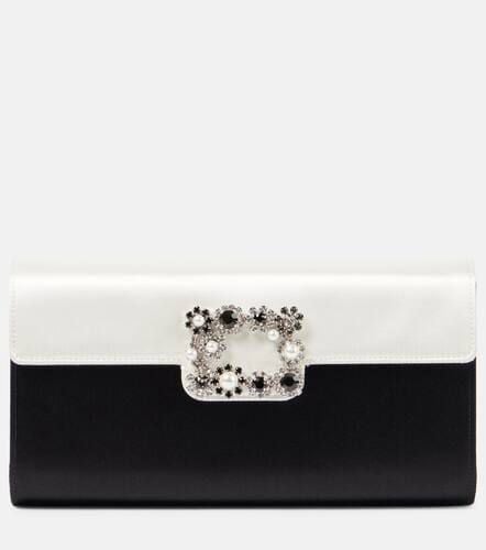 Flower Strass satin clutch - Roger Vivier - Modalova