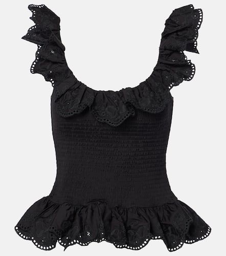 Ruffled cotton peplum top - Susan Fang - Modalova