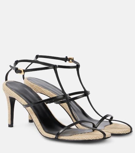 Cage 75 leather raffia-trimmed sandals - Khaite - Modalova