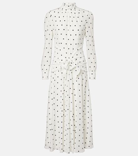 Abito midi in seta a pois - Alessandra Rich - Modalova