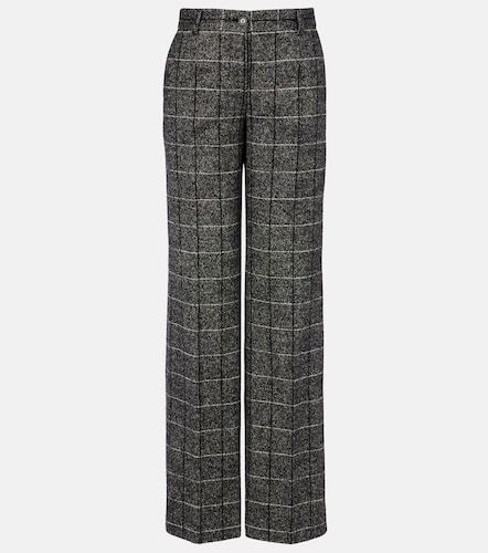 High-rise wool-blend wide-leg pants - Dolce&Gabbana - Modalova