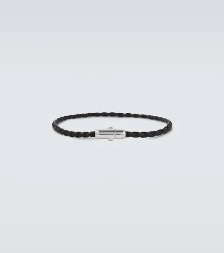 Braided leather and sterling silver bracelet - Bottega Veneta - Modalova