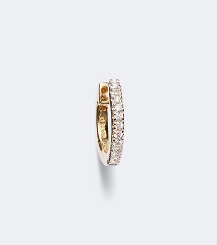 Pendiente de aro individual de oro de 14 ct con diamantes - Mateo - Modalova