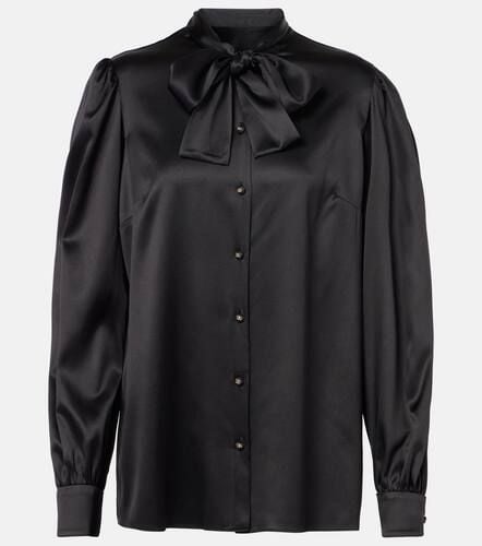 Tie-neck silk-blend satin blouse - Dolce&Gabbana - Modalova