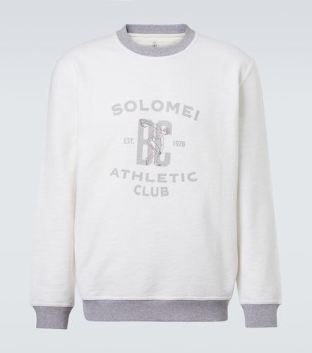 Sudadera de algodón y lino estampada - Brunello Cucinelli - Modalova