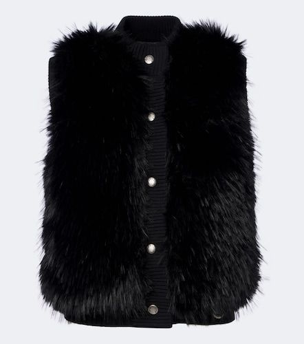 Moncler Daunenweste mit Strick - Moncler - Modalova