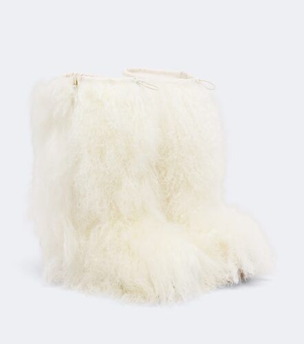 Leather-trimmed shearling mid-calf boots - Yves Salomon - Modalova