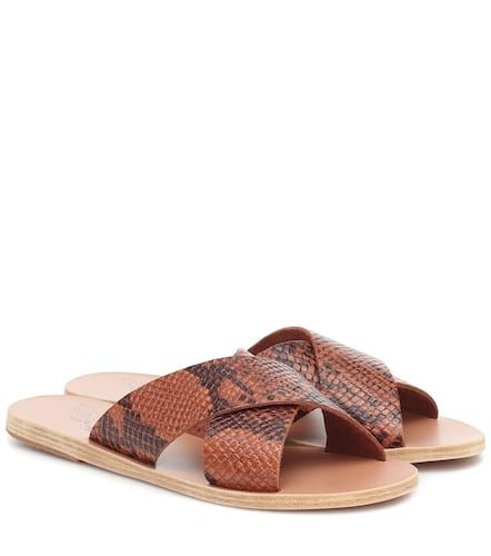 Thais snake-effect leather slides - Ancient Greek Sandals - Modalova