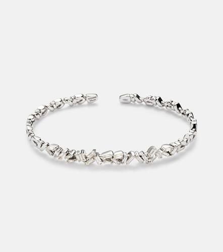 Kt white cuff bracelet with white diamonds - Suzanne Kalan - Modalova