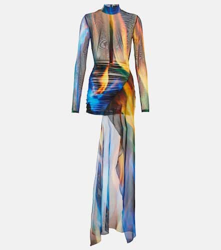 Draped sheer printed minidress - David Koma - Modalova