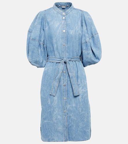 Puff-sleeve denim shirt dress - Stella McCartney - Modalova