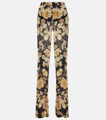 Wide leg floral silk pants - Saint Laurent - Modalova