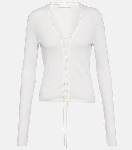 Cárdigan de algodón acanalado acordonado - Dion Lee - Modalova