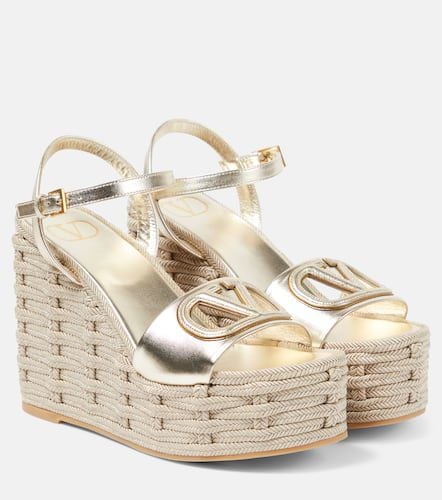 VLogo cutout leather espadrille wedges - Valentino Garavani - Modalova