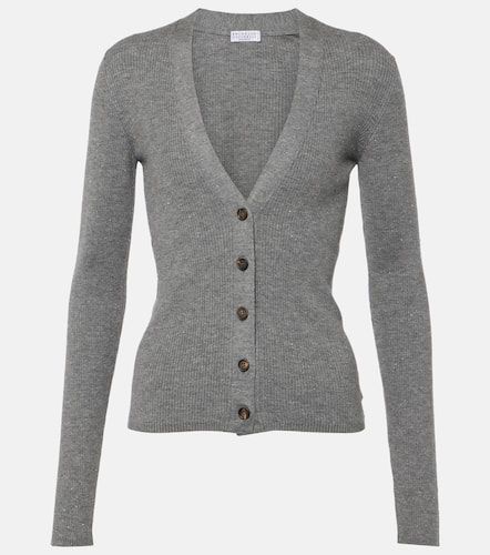 Ribbed-knit cardigan - Brunello Cucinelli - Modalova