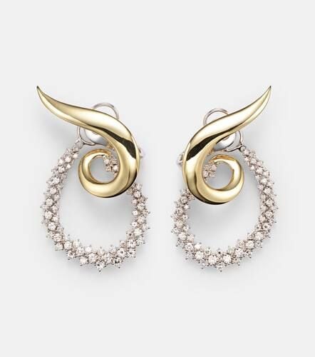 Golden Strada 18kt drop earrings with diamonds - Yeprem - Modalova