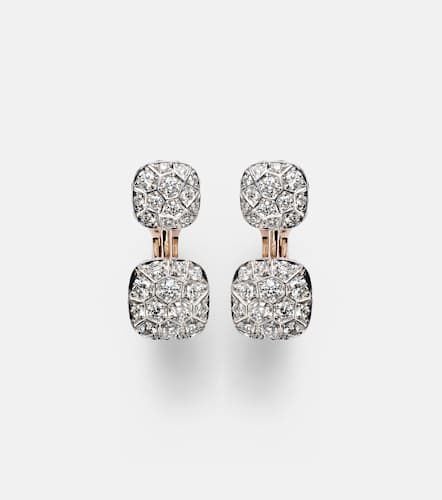 Nudo 18kt rose and white earrings with diamonds - Pomellato - Modalova