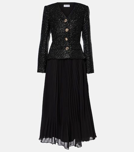 Boucle chiffon midi dress - Self-Portrait - Modalova