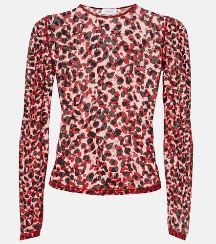 Leopard-print mesh top - Alexander McQueen - Modalova