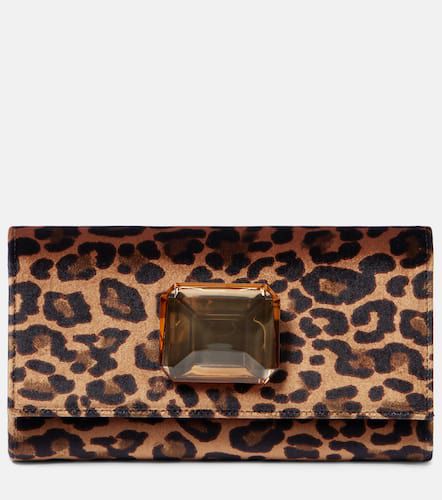 Jaipur Mini leopard-print velvet clutch - Gianvito Rossi - Modalova