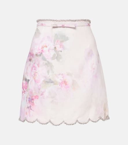 Crush floral linen miniskirt - Zimmermann - Modalova