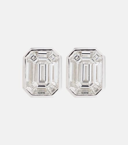 Illusion 18kt white gold earrings with diamonds - Shay Jewelry - Modalova