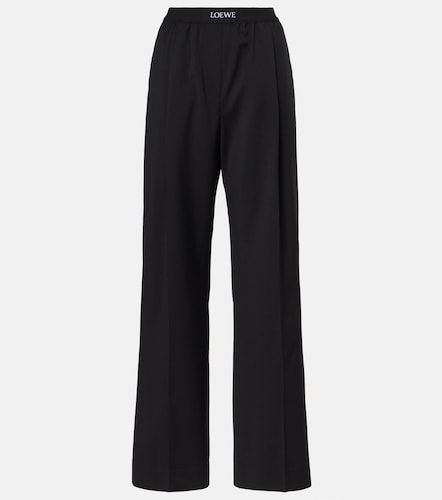 Pantaloni regular in lana con logo - Loewe - Modalova