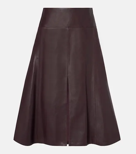 Alaia Low-rise leather midi skirt - Alaia - Modalova