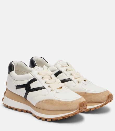 Valentina suede-trimmed leather sneakers - Veronica Beard - Modalova