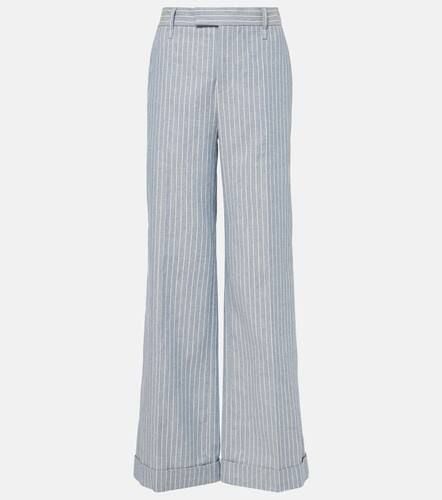 Linen and cotton-blend wide-leg pants - Brunello Cucinelli - Modalova