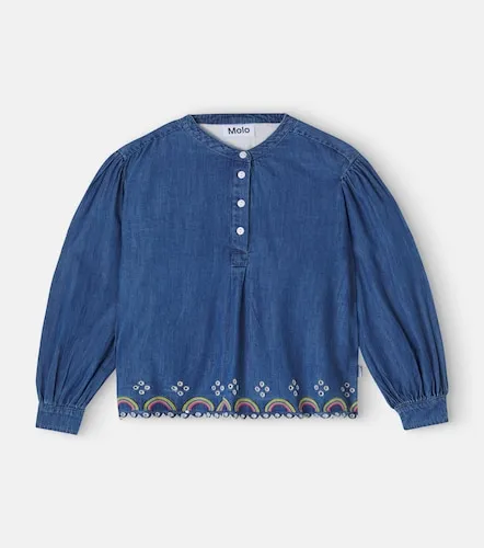Camisa de denim de algodón bordada - Molo - Modalova