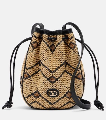 Borsa a secchiello VLogo Mini in rafia - Valentino Garavani - Modalova