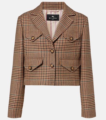 Houndstooth cropped wool blazer - Etro - Modalova