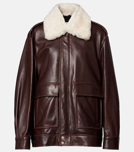 Lederjacke Drey mit Shearling - Nour Hammour - Modalova